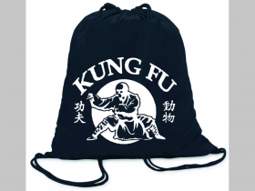 Kung Fu ľahké sťahovacie vrecko ( batôžtek / vak ) s čiernou šnúrkou, 100% bavlna 100 g/m2, rozmery cca. 37 x 41 cm